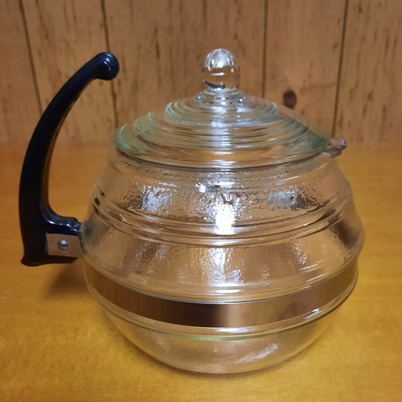 Vintage Clear Glass Tea Pot - Picture 3 of 5